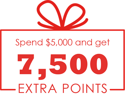 Spend $5,00 and get 7,500 extra points